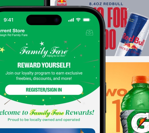 Image of Family Fare mobile app.